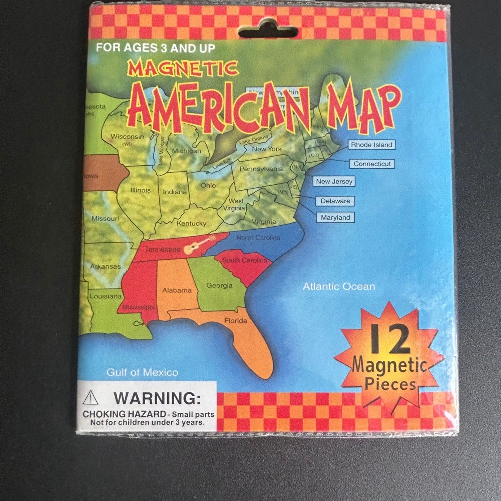 Greenbrier International Magnetic American Map 12 Piece Kids Educational Toy